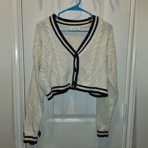 Hooked Up Cream and Black Cardigan